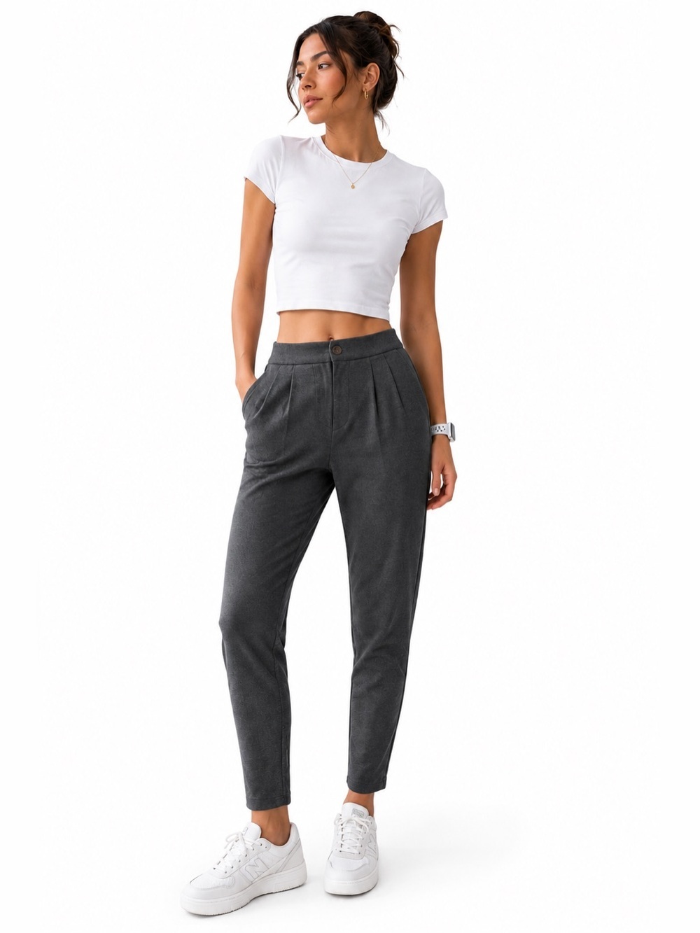 Carbon38 Charcoal High-Waisted Trousers